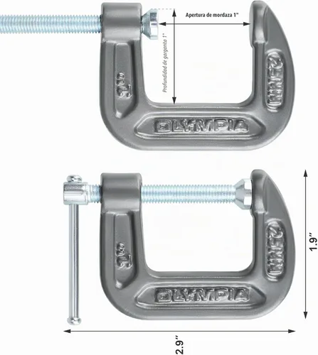 Vista 3 de Olympia Tools Abrazadera en C, 38-110, (1 X 1) Pulgadas