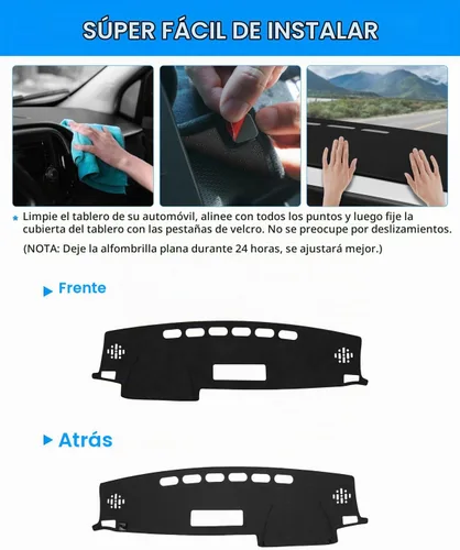 Vista 5 de Cartist Ajuste personalizado para alfombrilla de salpicadero Toyota RAV4 2013-2018 Accesorios Funda de salpicadero de ante antideslizante Protector