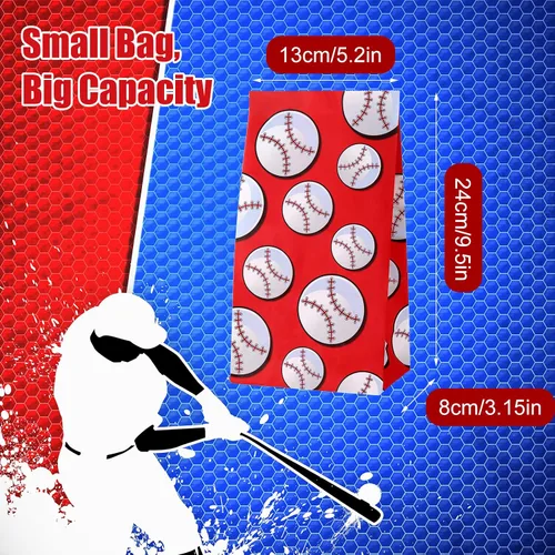 Vista 3 de 40 bolsas de regalo para fiesta de béisbol, suministros de papel para fiesta de béisbol, suministros para decoración de cumpleaños, suministros