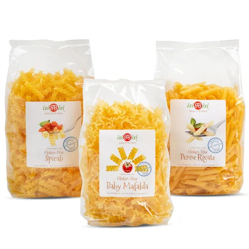 Vista 10 de isiBisi Pasta Rigatoni sin gluten, paquete de 3 – Fideos artesanales de maíz y arroz – Vegano, sin OMG, fabricado en Italia