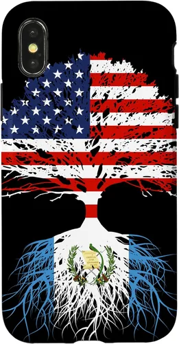 Vista 5 de Guatemala Born Family Roots Guatemalan American US Flag Gift Case for iPhone 17