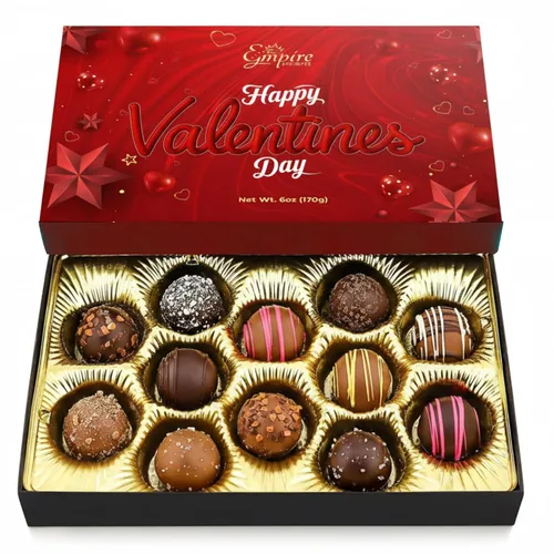 Vista 8 de Caja de regalo de chocolate para el día de la madre, caja de regalo surtida de trufas gourmet, regalos elegantes para el día de la madre para mamá