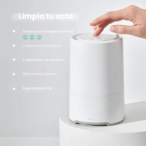 Vista 2 de Frida Baby 3-en-1 Purificador de Aire para Bebés para Alivio de Alergias, Máquina de Sonido para Dormir + Luz Nocturna, Purificador con Filtro HEPA