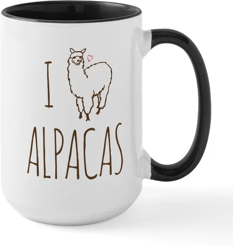 Vista 28 de CafePress Alpaca For Christmas Large Mug 15 oz (444 ml) Ceramic Coffee Mug