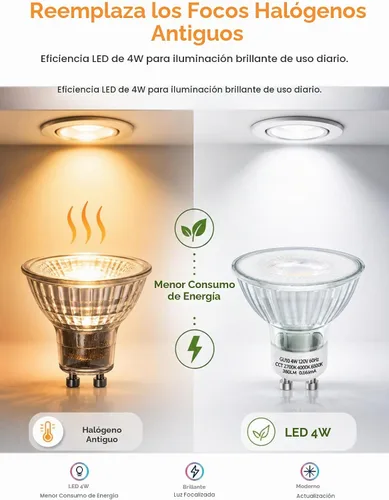 Vista 5 de SerBion Paquete de 6 bombillas LED GU10 que cambian de color, bombillas de 4 W para iluminación empotrada, iluminación de pista, luces de acento