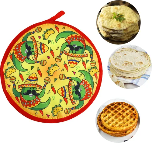 Vista 8 de Coloch Paquete de 3 bolsas calentadoras de tortillas, soporte aislante de 12 pulgadas para calentar tacos, mantiene el calor para tortillas