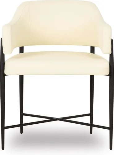 Vista 4 de Tov Furniture Sezanne Silla de comedor (crema, cuero vegano)