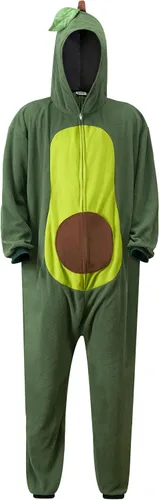 Vista 3 de Spooktacular Creations Pijama unisex de aguacate para adultos con sombrero para disfrazarse, juego de rol, disfraz de Halloween, color verde