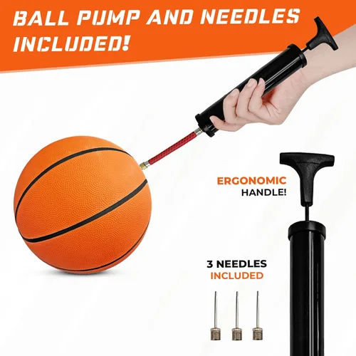 Vista 3 de Biggz Basketball with Ball Pump, Orange - Choose Size, Pack of 3, 6, or 12