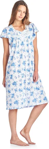 Vista 2 de Casual Nights Camisón de dormir de manga corta de encaje de algodón para mujer