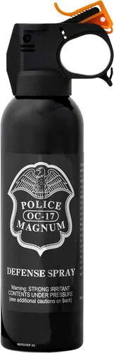 Vista 9 de Police Magnum Gran spray de pimienta para defensa personal – Táctica máxima fuerza seguridad y protección – Bote de fuego portátil negro – Fabricado