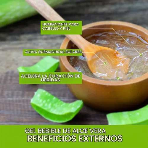 Vista 9 de Land Art Pure Aloe Vera Gel Bebible Sin Sabor 64 fl oz + Clorofila Líquida Sabor Menta 16 fl oz