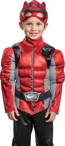 Vista 2 de Disfraz muscular de Red Ranger Beast Morphers para niños pequeños