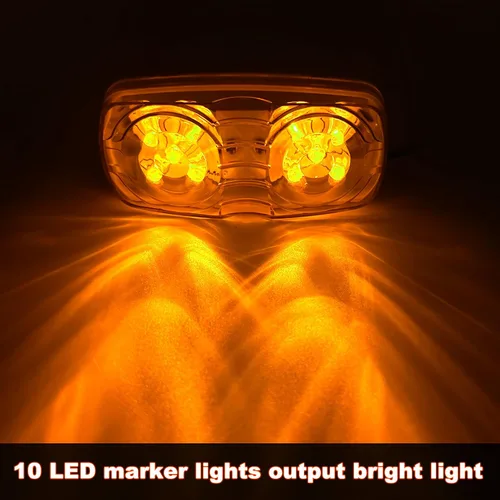 Vista 3 de 8 luces LED de 12 V para remolque, 10 luces LED de marcador lateral, luz doble de diana de liquidación, luces indicadoras impermeables para Ámbar