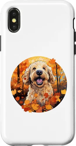 Vista 5 de Goldendoodle Autumn Funny Dog Fall Case for iPhone 17