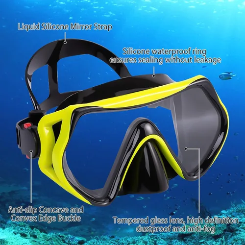 Vista 3 de TUDIVING Equipo de esnórquel para adultos, máscara de natación antivaho con vista panorámica, kit de esnórquel con parte superior seca, juego