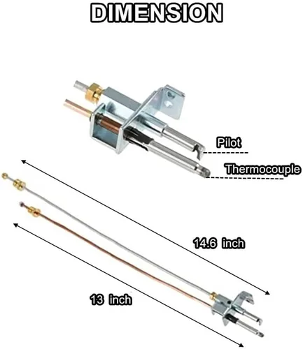 Vista 2 de Montaje de piloto para calentador de agua Atwood 91603 (91214), incluye kit de termopar piloto, piezas de calentador de agua de propano para RV