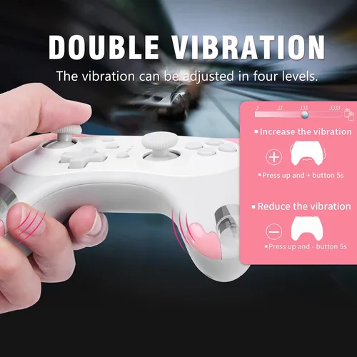 Vista 4 de IINE Cat Controller for Nintendo Switch Cute Wireless Pro ControllerKawaii Game AccessoriesWhite