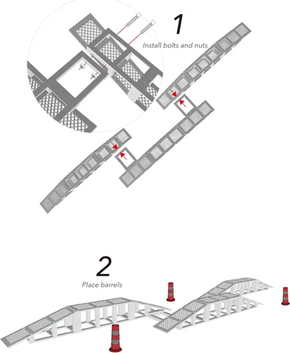 Vista 5 de Puente de modelo de obstáculo de desafío de suspensión de rueda con baches para camión de orugas RC escala 1/18 1/24
