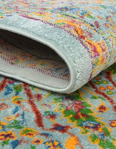 Vista 6 de Unique Loom Calypso Collection - Alfombra rectangular de 2 x 3 pies, color aguamarina y azul marino