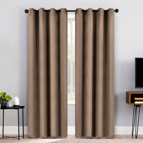 Vista 25 de Superior Cortinas opacas, aisladas, cortinas con bloqueo solar para dormitorio, sólidas, texturizadas, ventana de sala de estar, tejido térmico
