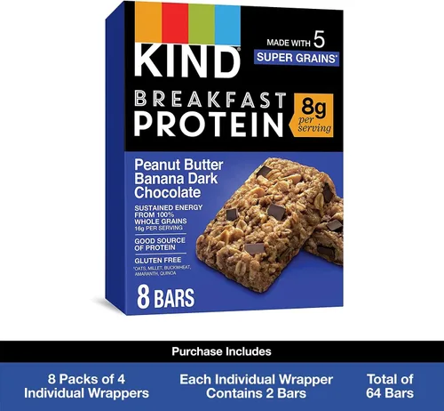 Vista 3 de KIND - Barras de desayuno, sin gluten, 1.8 onzas, 32