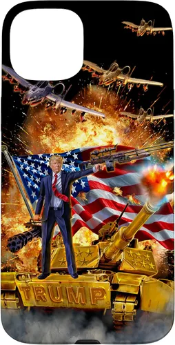 Vista 9 de iPhone 16 Presidente Donald Trump monta una funda dorada
