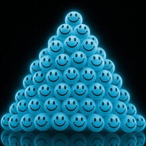 Vista 11 de ArtCreativity 36 bolas hinchables verdes con cara sonriente que brillan en la oscuridad, paquete a granel de 36, bolas de rebote de 1 pulgada