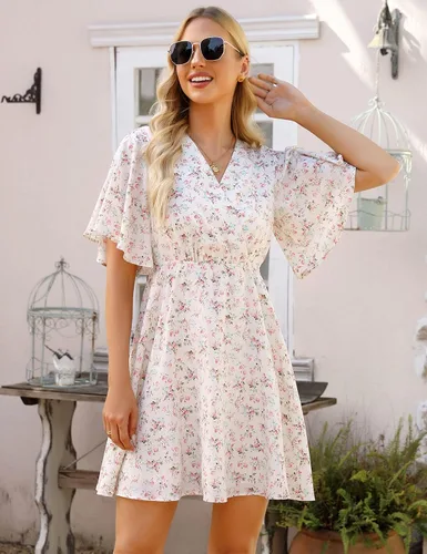 Vista 3 de MISSKY Women's Swiss Dot Mini Dress