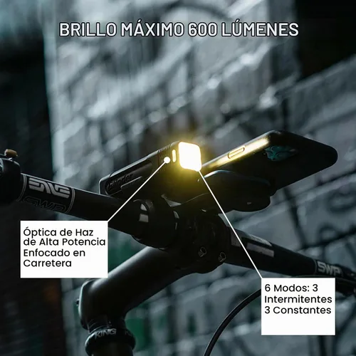 Vista 2 de Knog Blinder 600 USB-C recargable luz delantera para bicicleta 600 lúmenes