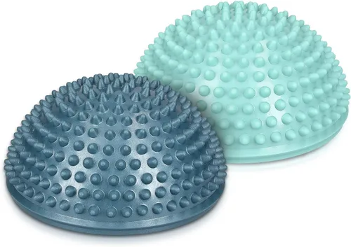 Vista 5 de Navaris 2 cápsulas de equilibrio Hedgehog – Juego de 2 cúpulas de fitness puntiagudas para deportes, masaje de pies, entrenamiento de estabilidad