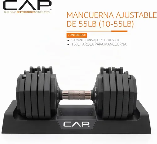 Vista 2 de CAP ADJUSTABELL - Juego de mancuernas ajustables de selección rápida de primera calidad para entrenamiento de fuerza, individuales y pares, 12.5