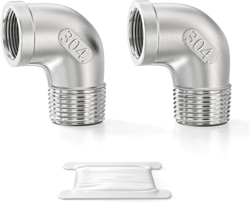 Vista 15 de TAISHER 2 piezas de acero inoxidable 304 accesorios de codo de 90 grados, tubo hembra NPT de 1 pulgada a 1 pulgada NPT hembra 304 accesorio