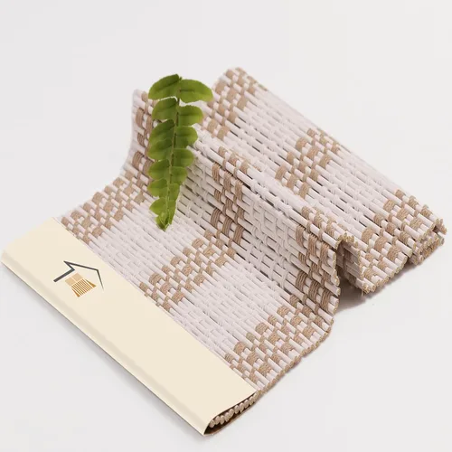 Vista 4 de Persianas romanas de madera personalizadas, persianas opacas forradas de bambú para ventanas y puertas, patrón 1