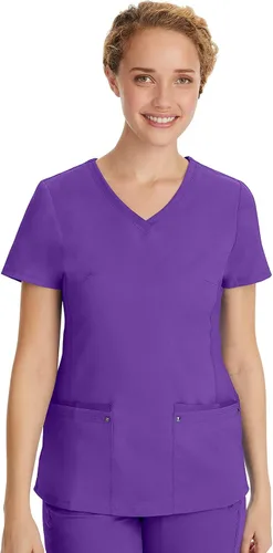 Vista 28 de Healing Hands - Camiseta médica con cuello en V para mujer, suave, elástica Negro