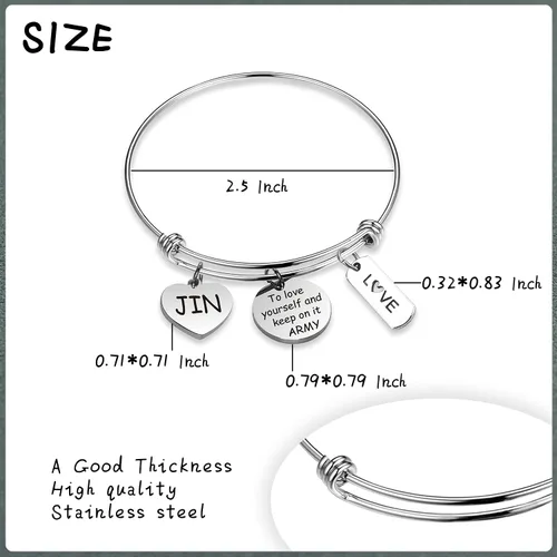 Vista 5 de Bangtan - Pulsera de regalo para niños Kpop Bangtan, pulsera de amor a ti mismo, pulsera de Bangtan para niños, regalo de grupo Kpop para fanáticos