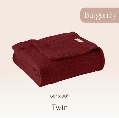 Vista 2 de Manta 100% algodón orgánico – Manta de algodón orgánico certificado GOTS & Fairtrade para cama con tejido de punto individual suave, pesado