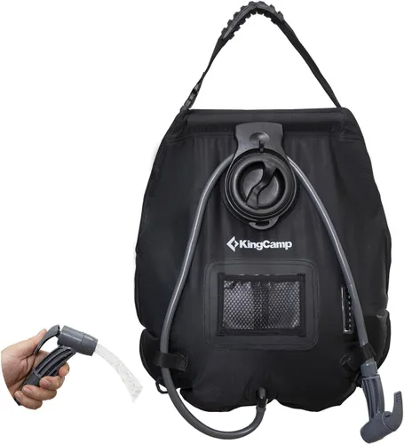 Vista 6 de KingCamp Bolsa de ducha solar, diseño a prueba de fugas, bolsa de camping con termómetro, manguera extraíble y cabezal de ducha intercambiable, 5