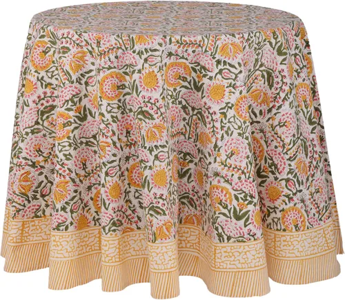 Vista 79 de ATOSII Mantel 100% algodón, Amara, floral, hecho a mano, rectangular, de lino, para cocina, comedor, fiestas, bodas, exteriores, picnics, Pascua
