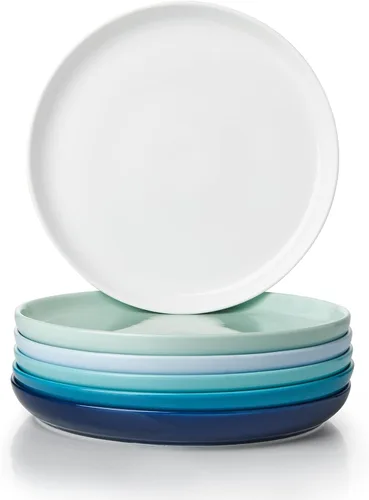 Vista 12 de Sweese - Juego de platos de porcelana de 10 pulgadas, beige, redondos, 6 unidades, para servir ensaladas, resistentes a los arañazos, aptos
