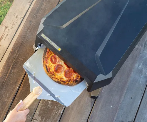 Vista 3 de Permasteel Horno de pizza de gas de 12 pulgadas con tapa, horno de pizza para exteriores, horno de pizza de gas portátil para exteriores