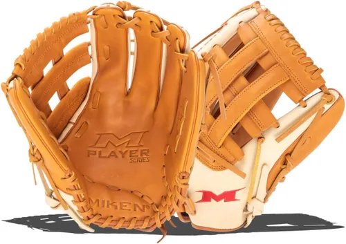 Vista 8 de Miken Player Series+ Infield Outfield Utility Slow Pitch Softball Glove 13” - 15” Size Grey White H-Web Right Hand Thrower Left Hand
