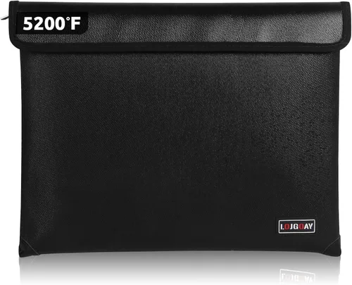 Vista 13 de Bolsa de documentos ignífuga, con aislamiento térmico de 5200 °F, bolsa impermeable ignífuga con cremallera, 8 capas de materiales funcionales
