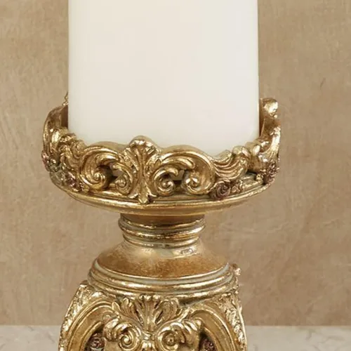 Vista 4 de Touch of Class Angelique - Juego de 3 candelabros ornamentados de oro Oro envejecido