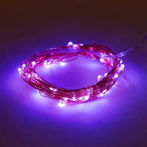 Vista 12 de Hometown Evolution, Inc. Luces de Hadas Rojas - Funcionan con Baterías - 6 Pies 20 Luces Micro LED Rojas en Alambre de Cobre - Impermeables para Uso