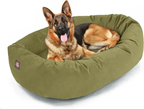 Vista 10 de Majestic Pet Cama para Perros de 52 Pulgadas de Ante Calmante Lavable 52x35x11 (Pulgadas) – Acogedora Cama Redonda para Perros con Forma de Dona