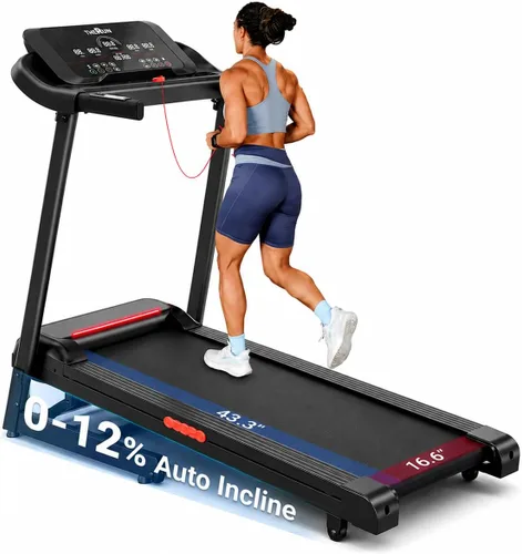 Vista 8 de THERUN Cinta de correr inclinada, cinta de correr con cinta de correr sin Naranja