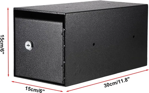 Vista 3 de Caja de acero aleado de 0.079 pulgadas para el hogar, caja fuerte de dinero con ranura a prueba de manipulaciones, caja fuerte de montaje en pared