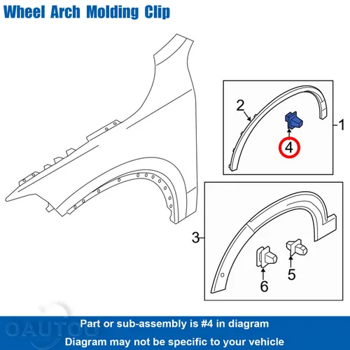 Vista 3 de Clip de moldeo de arco de rueda para Volvo 30640897 V60 XC60 XC90 2016-On