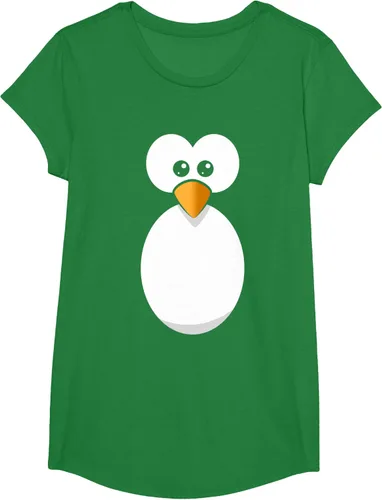 Vista 75 de Camiseta divertida con diseño de cara de pingüino o disfraz fácil, color negro, talla S